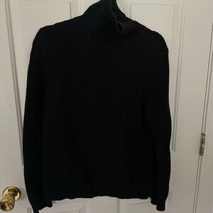 J Crew Black Chunky Turtleneck Sweater